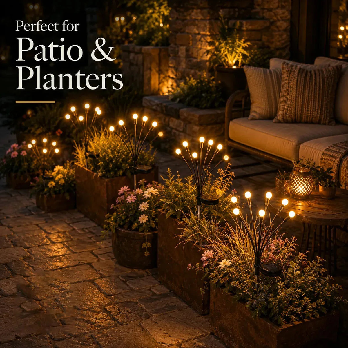 Solar Garden Stake Lights Waterproof Set of 2