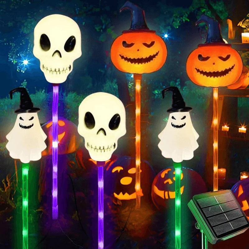 Solar Ground Lights 6-Pack Halloween Multi-Color