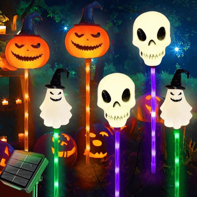 Solar Ground Lights 6-Pack Halloween Multi-Color