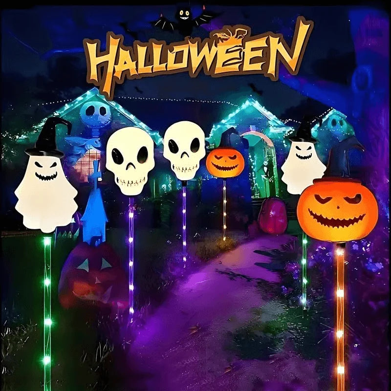 Solar Ground Lights 6-Pack Halloween Multi-Color
