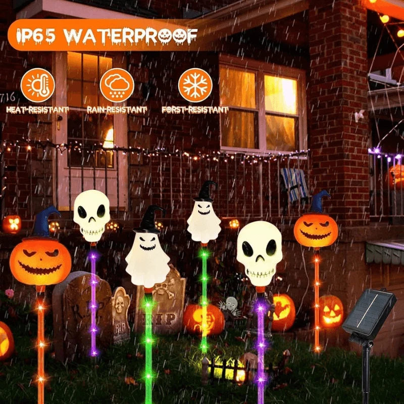 Solar Ground Lights 6-Pack Halloween Multi-Color