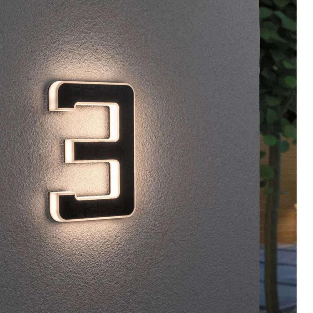 Solar House Number LED Light Automatic Dusk Sensor