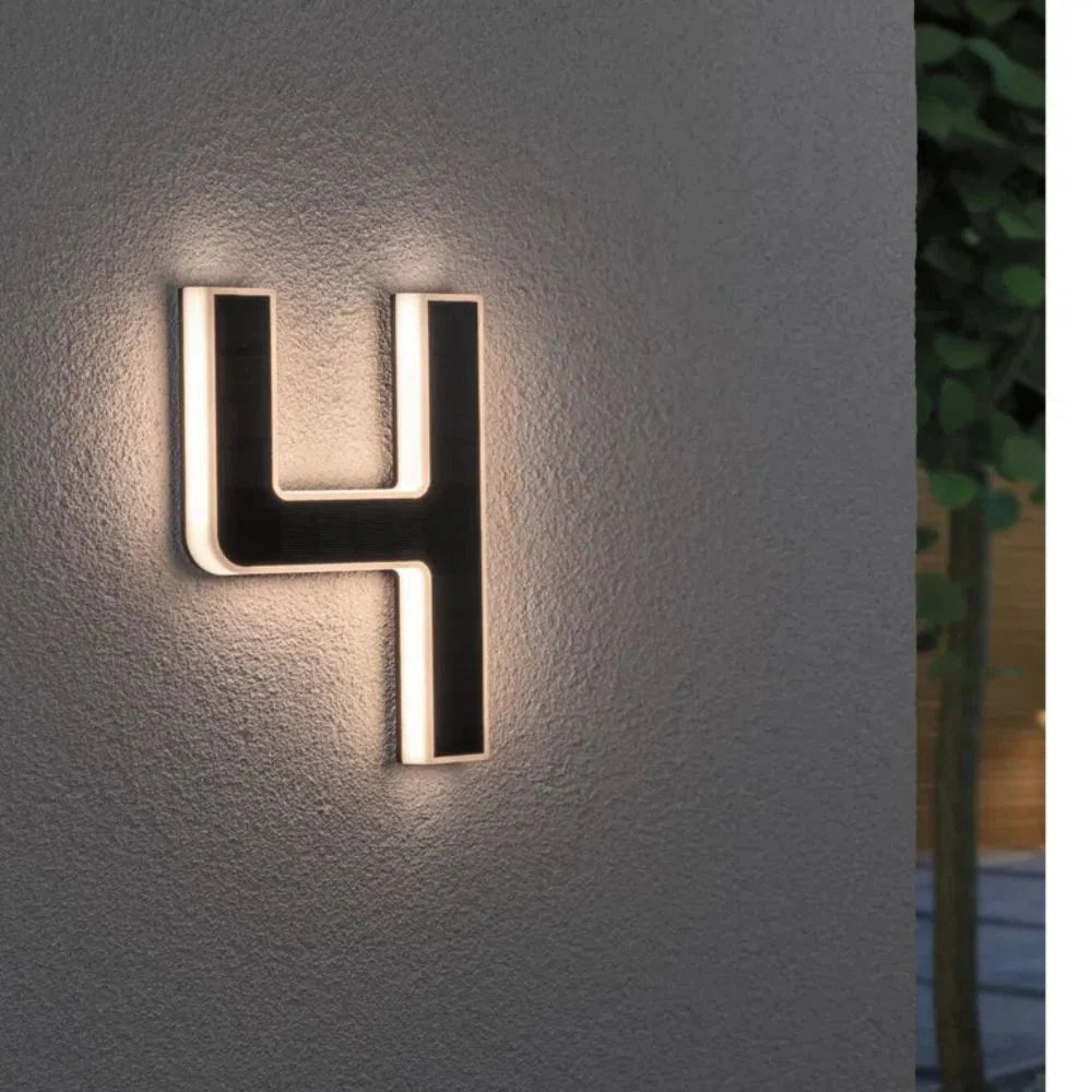 Solar House Number LED Light Automatic Dusk Sensor