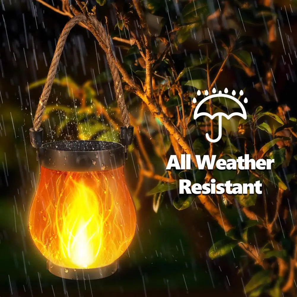 Solar Lantern Flickering Flame Dual Charging Waterproof