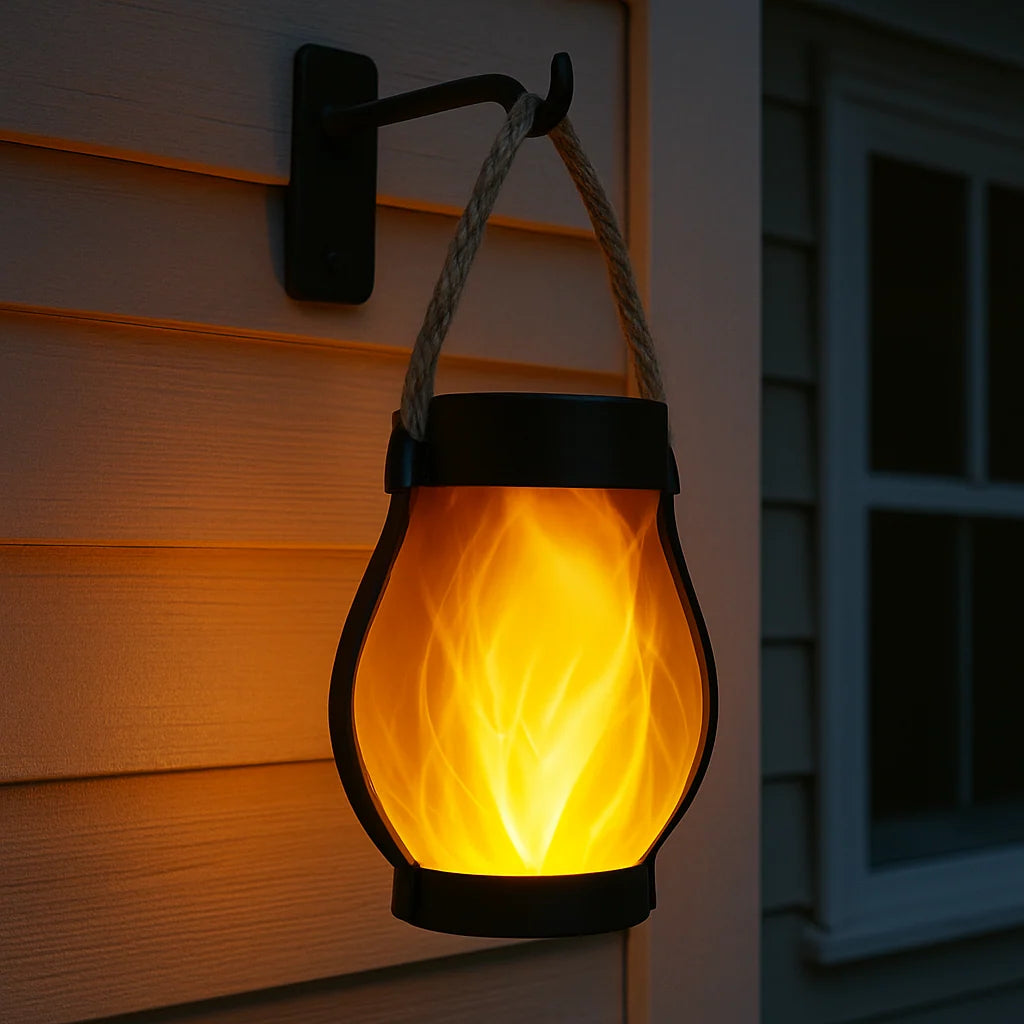 Solar Lantern Flickering Flame Dual Charging Waterproof
