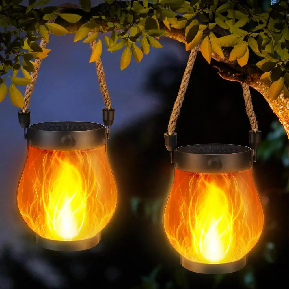Solar Lantern Flickering Flame Dual Charging Waterproof