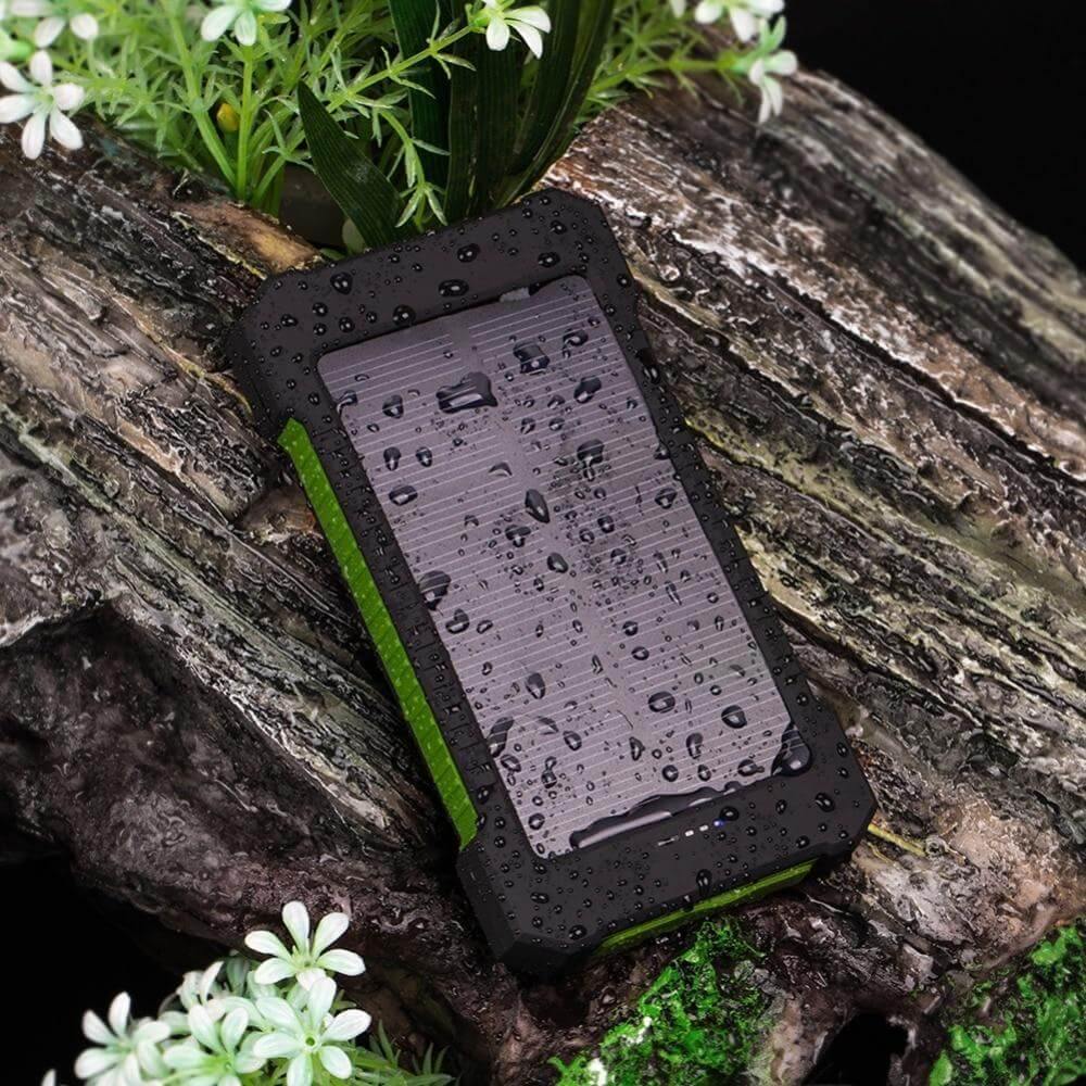 Solar Power Bank 20000mAh Dual USB IP67 Water-Resistant