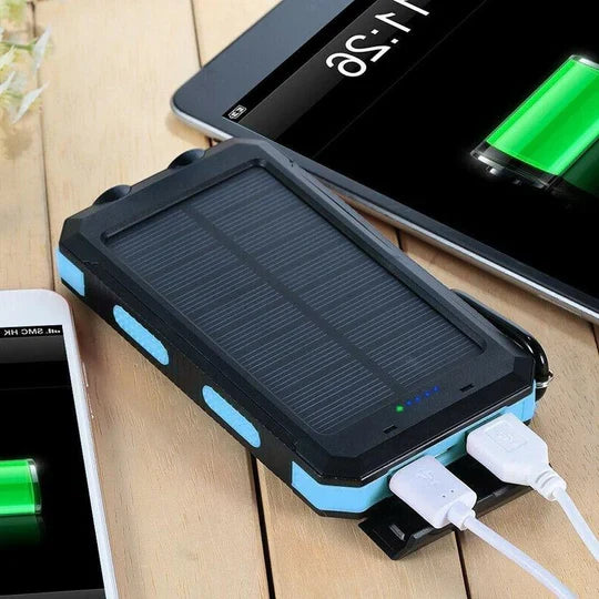 Solar Power Bank High-Capacity Waterproof Dual USB Ports