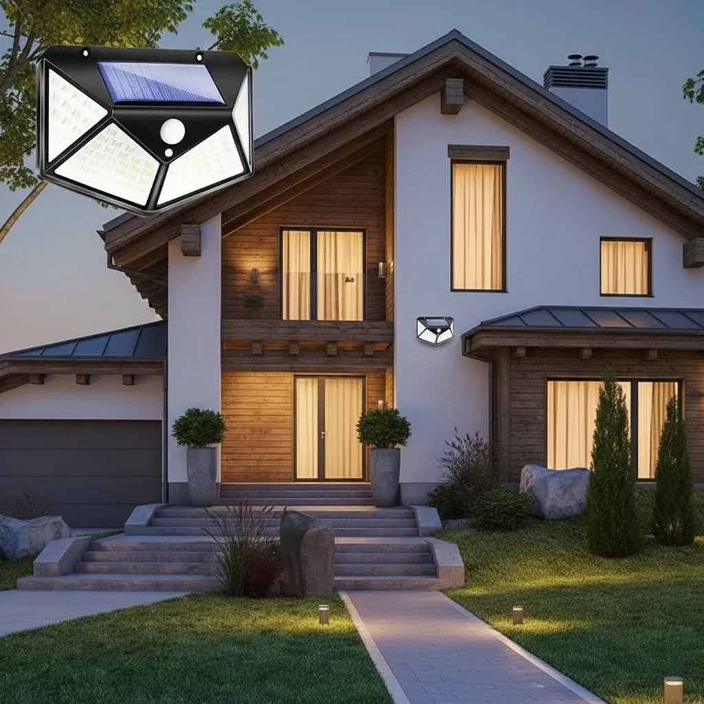 Solar Security Light Motion-Activated LED Outdoor Use