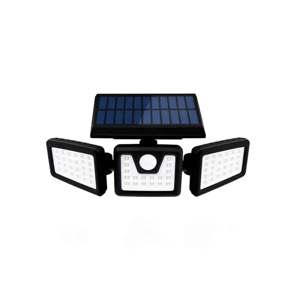 Solar Security Light Three Adjustable Spotlights Motion-Activated IP66 Weather-Resistant