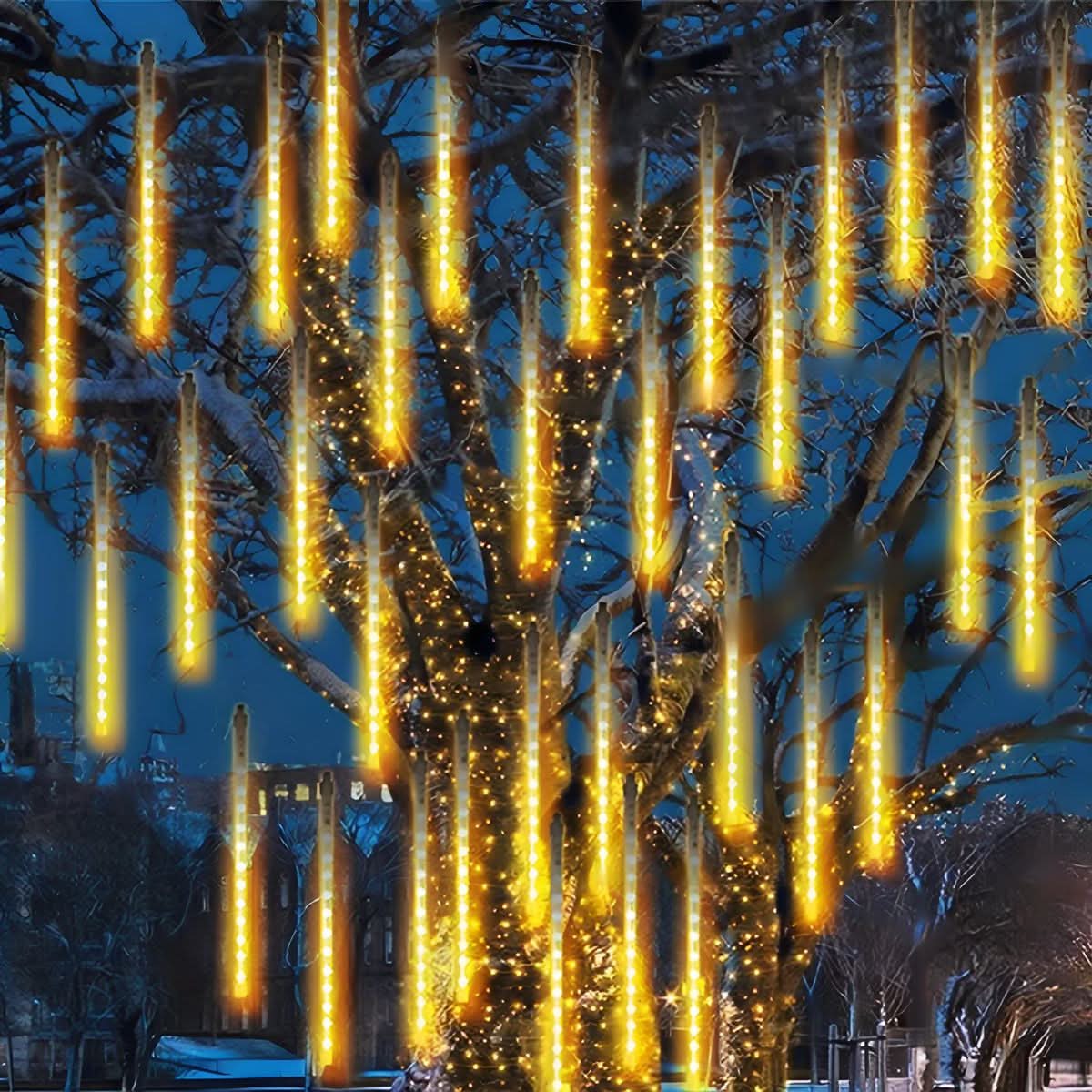 Solar Tree String Lights Solar-Powered Meteor Effect IP65 Waterproof
