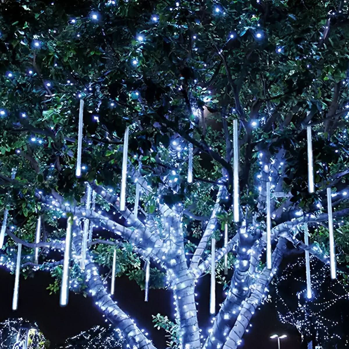 Solar Tree String Lights Solar-Powered Meteor Effect IP65 Waterproof