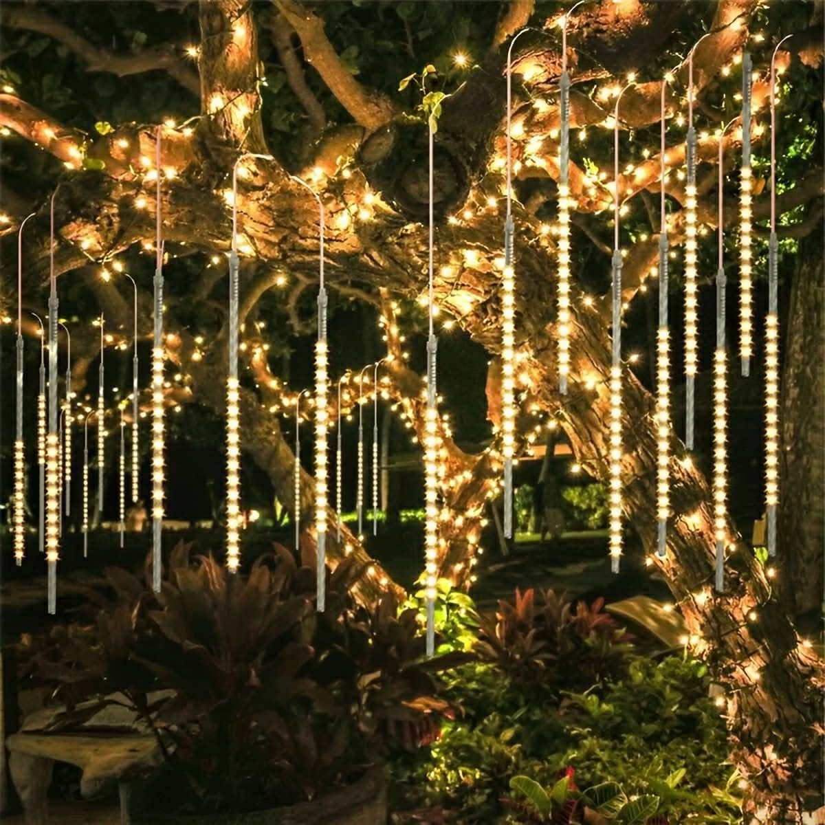 Solar Tree String Lights Solar-Powered Meteor Effect IP65 Waterproof