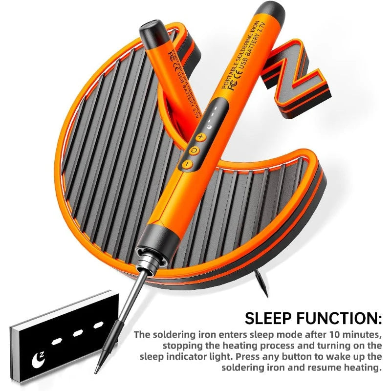 Soldering Iron Cordless Rechargeable Adjustable Temperature LED Display