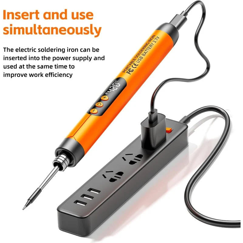 Soldering Iron Cordless Rechargeable Adjustable Temperature LED Display