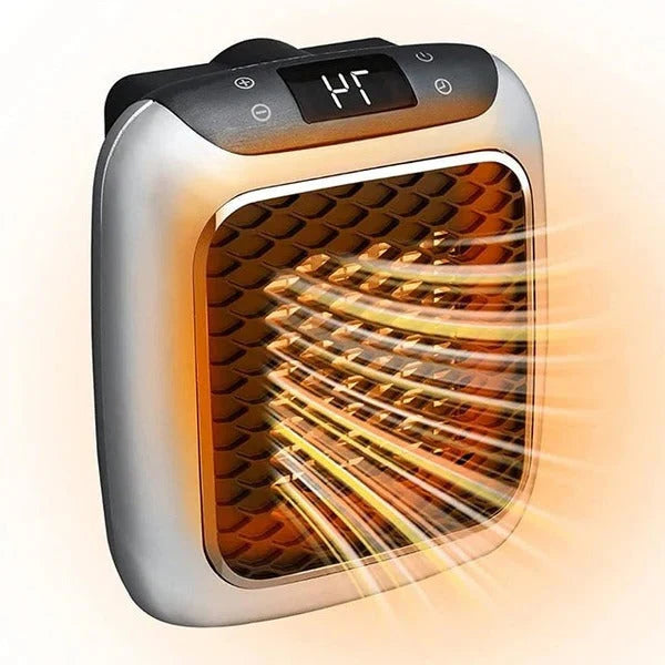 Space Heater Plug-In Ceramic 800W Adjustable Thermostat 12-Hour Timer