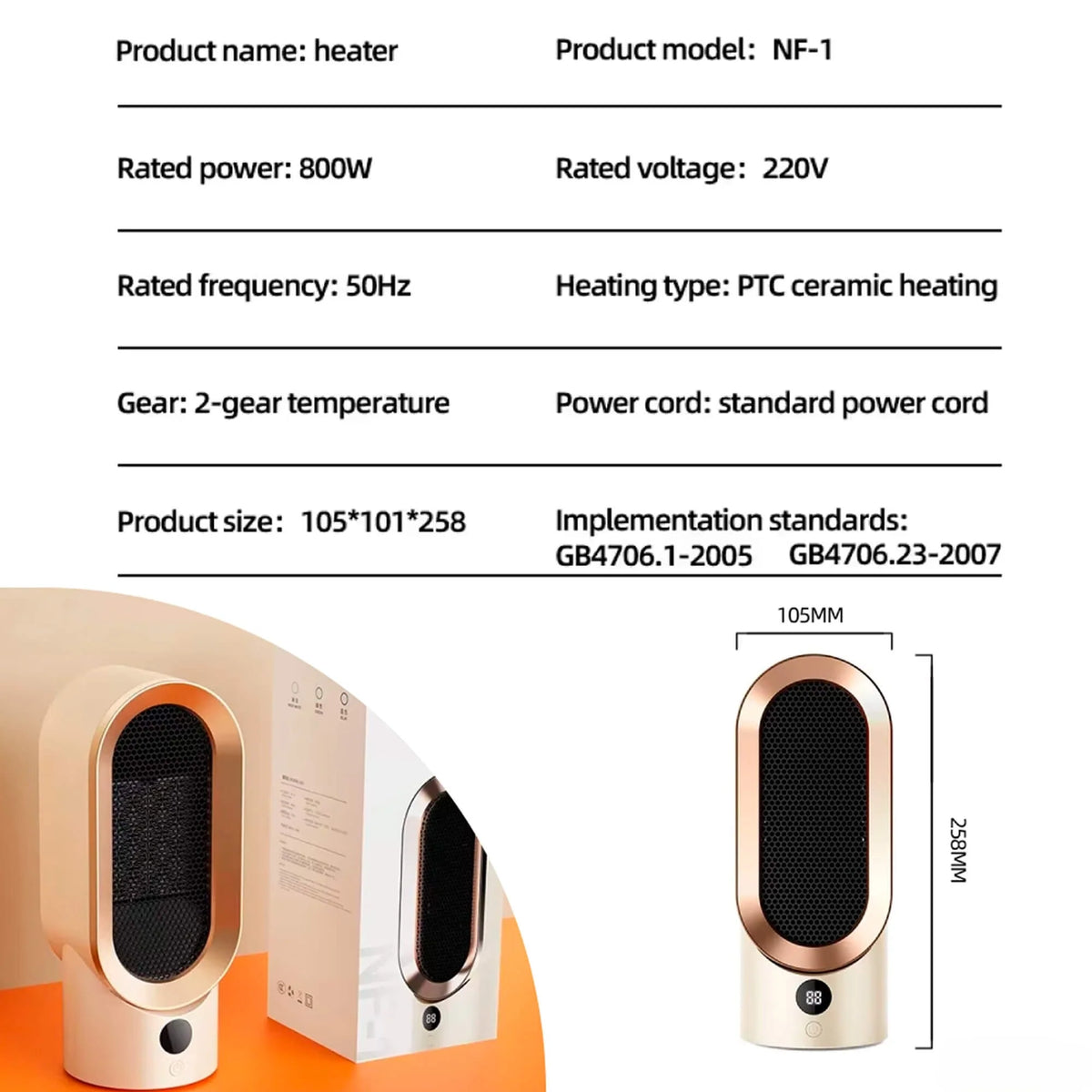 Space Heater Portable Quiet With Overheat Protection