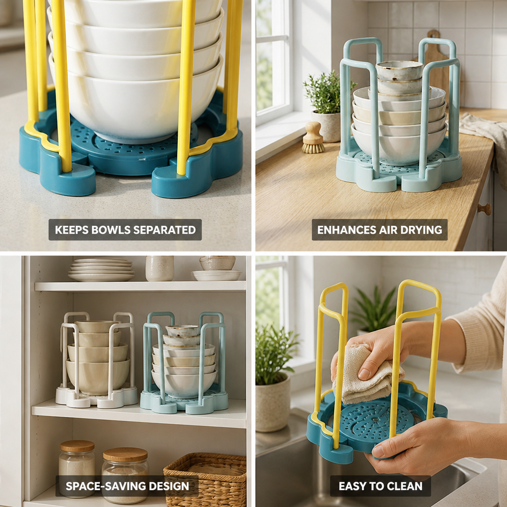Space-Saving Stackable Bowl Organizer