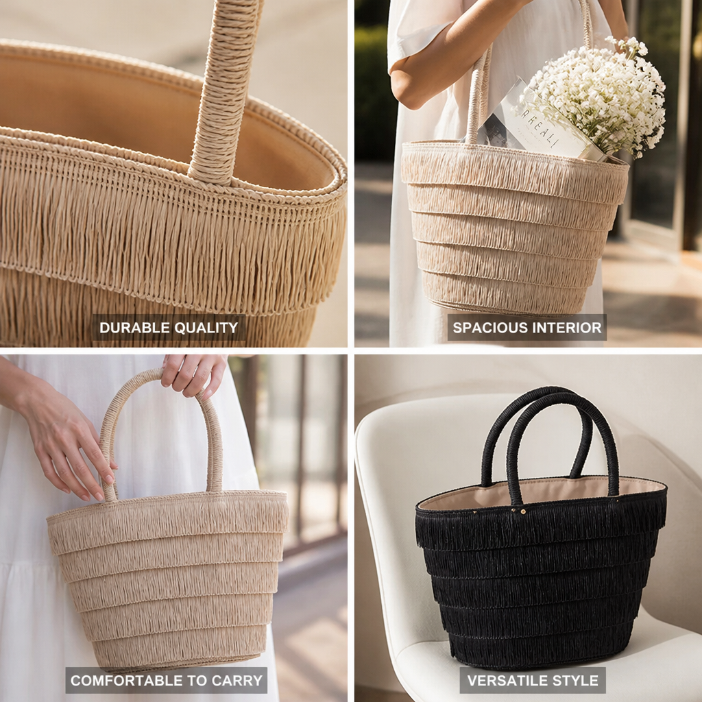 Spacious Durable Tassel Tote