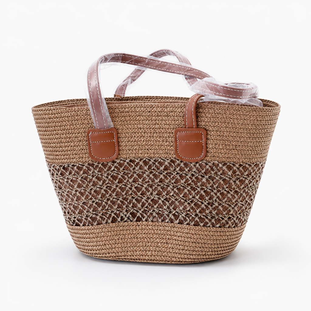 Spacious Durable Woven Tote Bag (Ergonomic Handles)