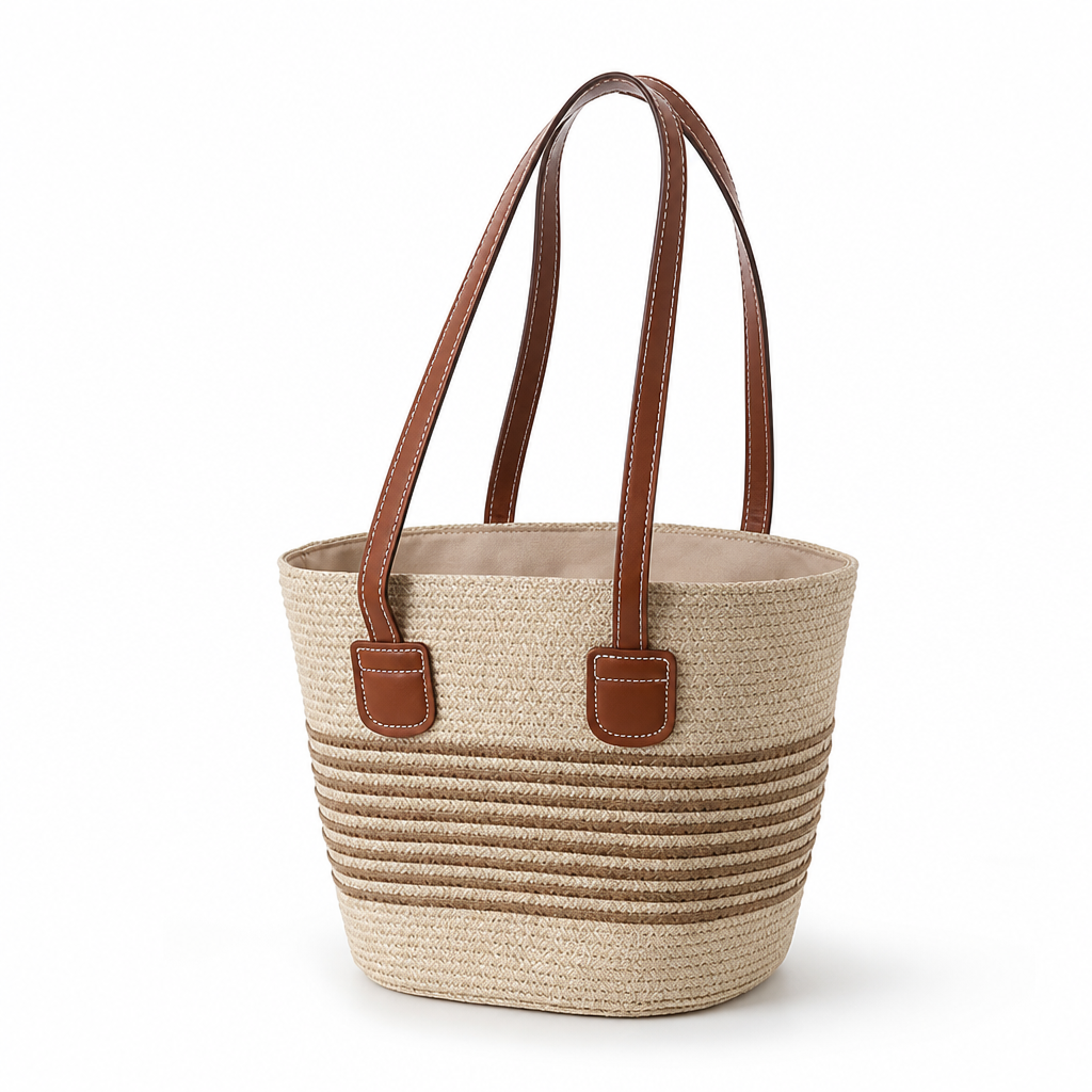 Spacious Durable Woven Tote Bag (Ergonomic Handles)