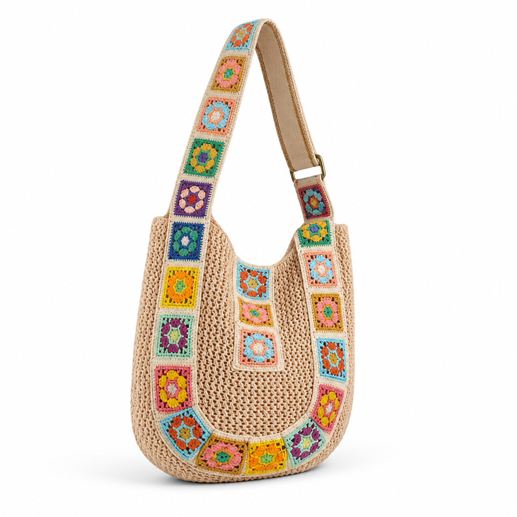 Spacious Eco-Friendly Crochet Sling Bag (Adjustable Strap)