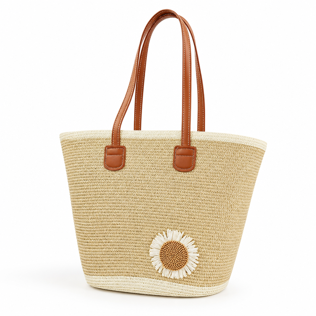 Spacious Eco-Friendly Floral Beach Bag