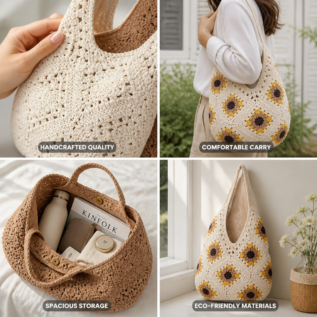Spacious Handcrafted Eco-Friendly Hobo Bag