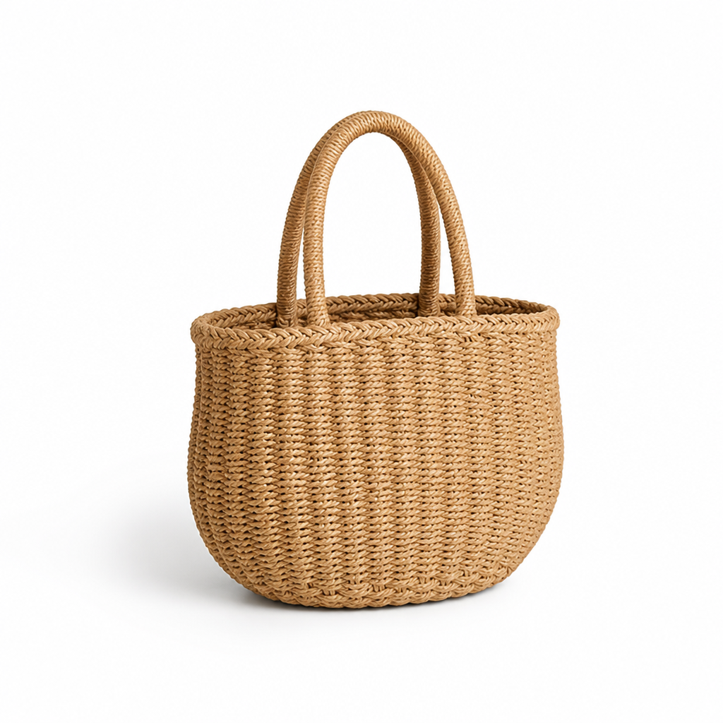 Spacious Handwoven Natural Wicker Tote