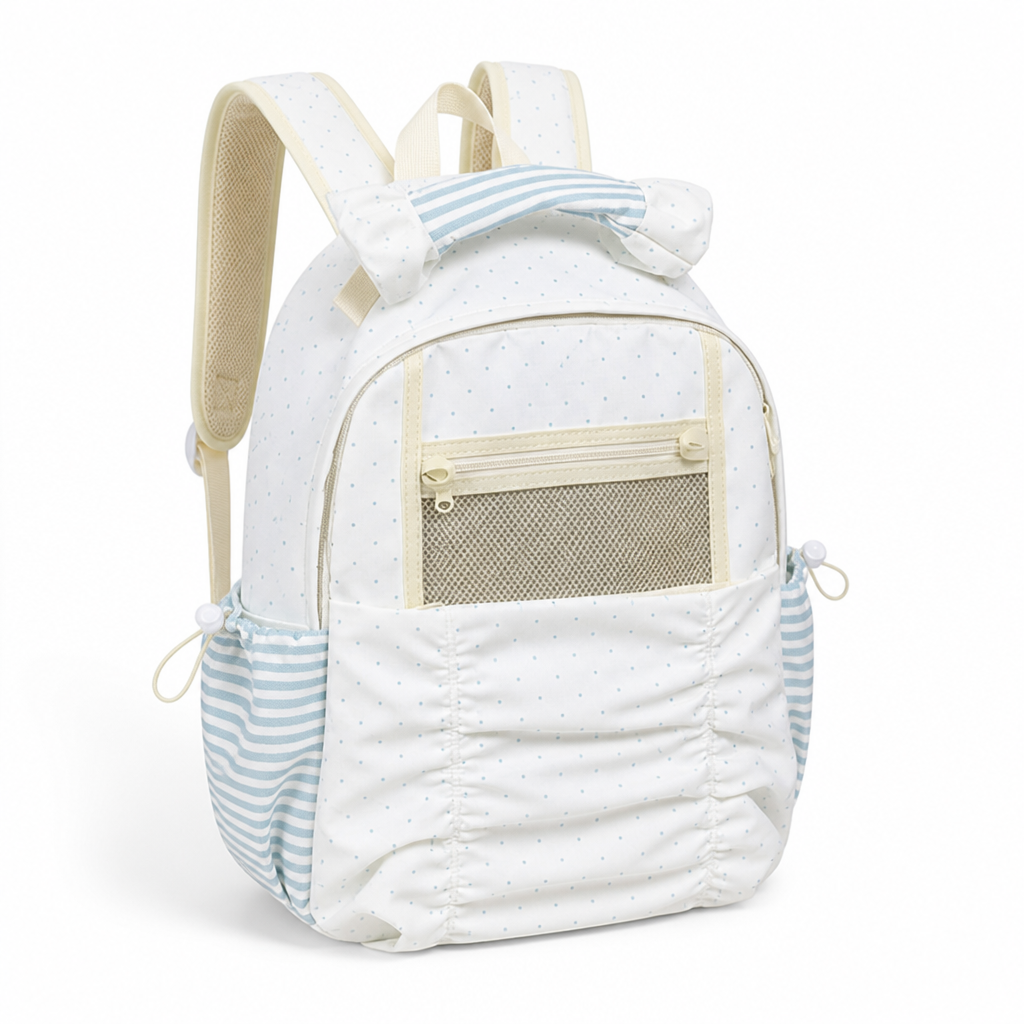Spacious Polka Dot School Backpack (Padded Adjustable Straps)