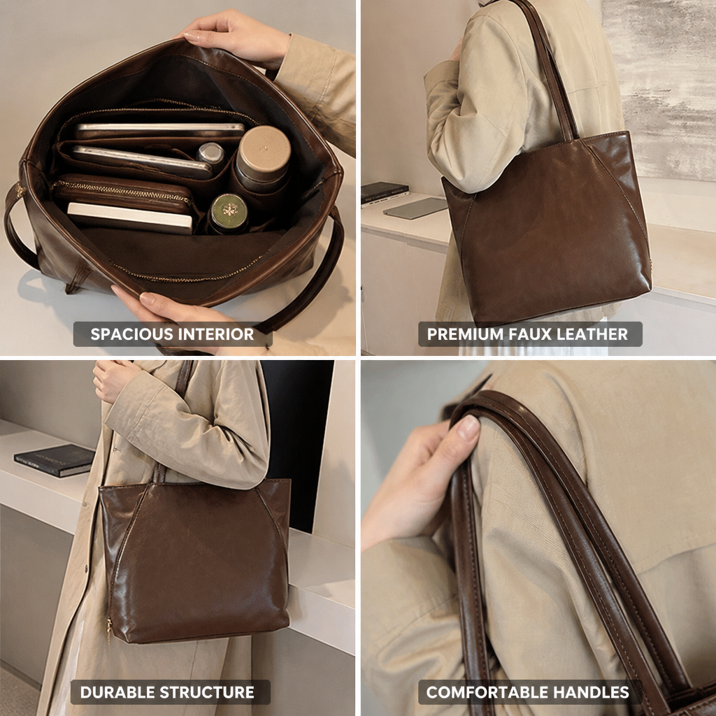 Spacious Premium Faux Leather Tote Bag