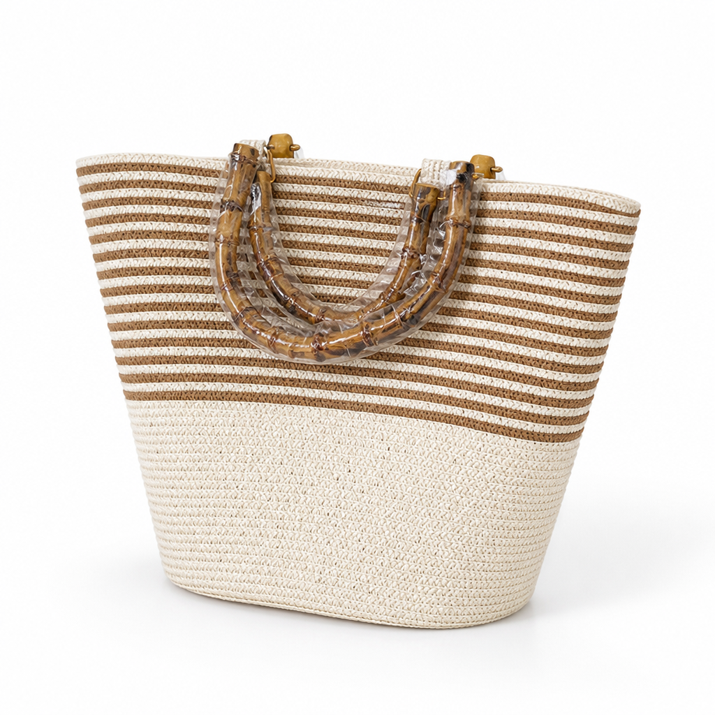 Spacious Transparent-Handle Handbag
