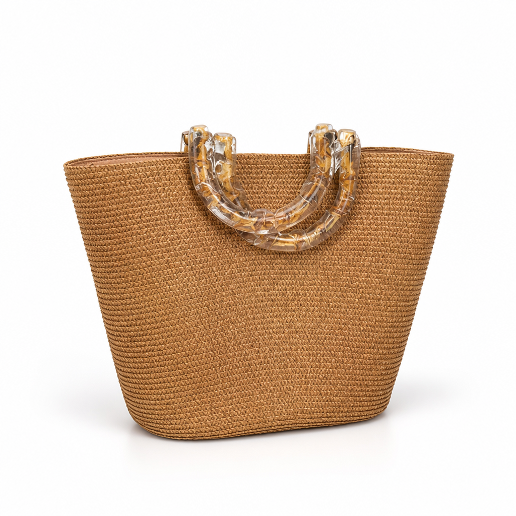 Spacious Transparent-Handle Handbag