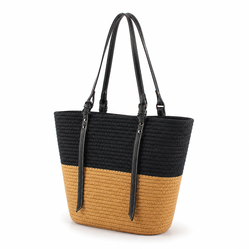 Spacious Woven Tote Bag (Reinforced Handles)