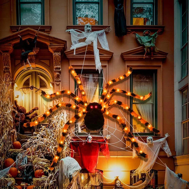 Spider Decoration Glowing LED Eyes Battery-Powered 3.3 Ft Diameter