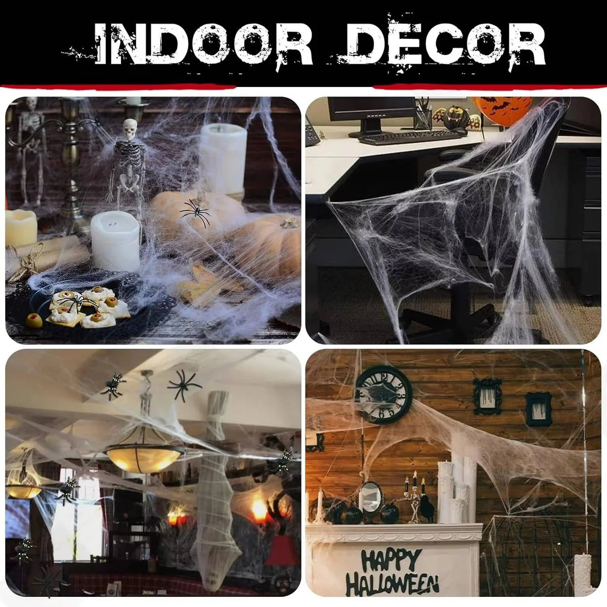 Spider Web Decor 200 Sq Ft Includes Nine Spiders