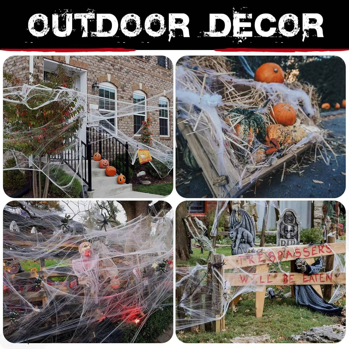 Spider Web Decor 200 Sq Ft Includes Nine Spiders