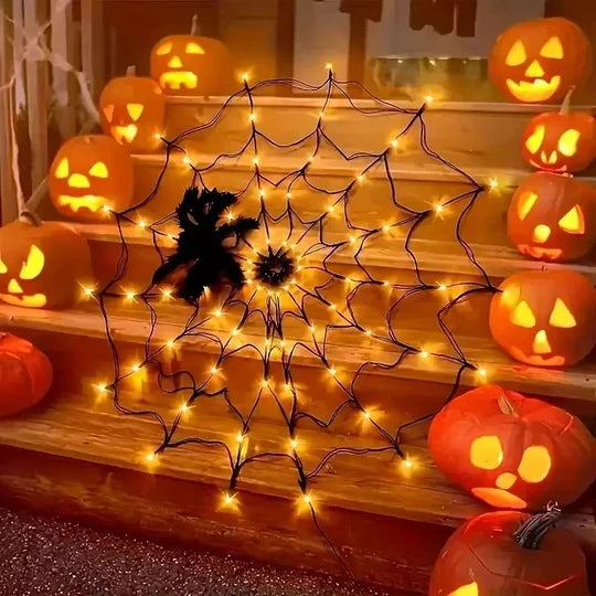 Spider Web Lights Purple LEDs Remote & 8 Modes