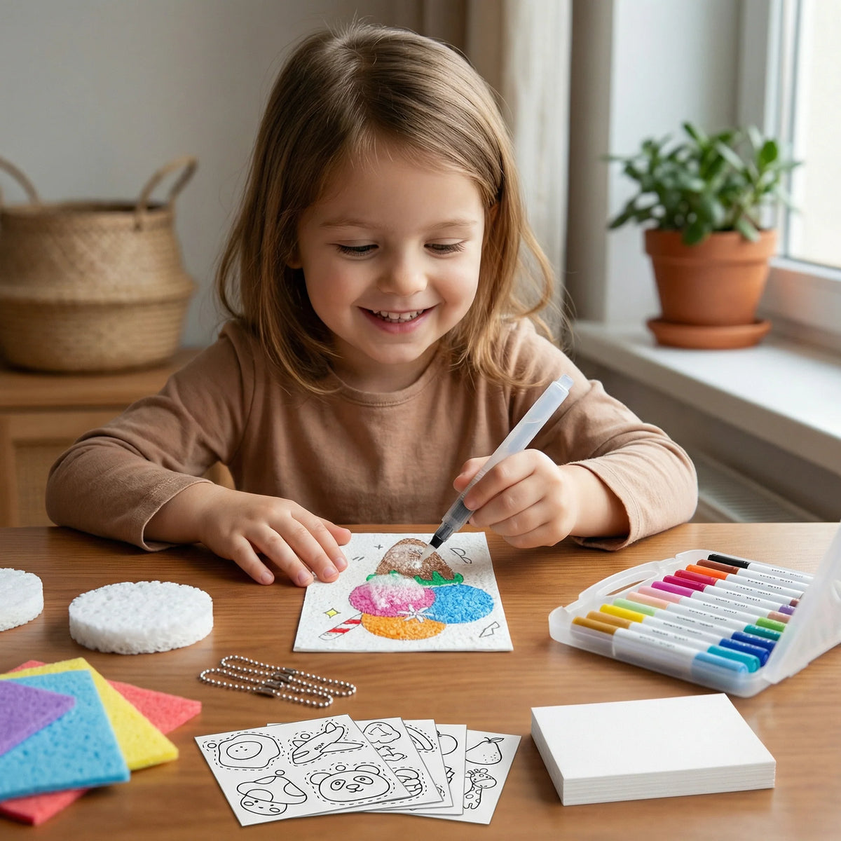 Sponge Stamp Set Bubble Texture Multiple Shapes No Mess