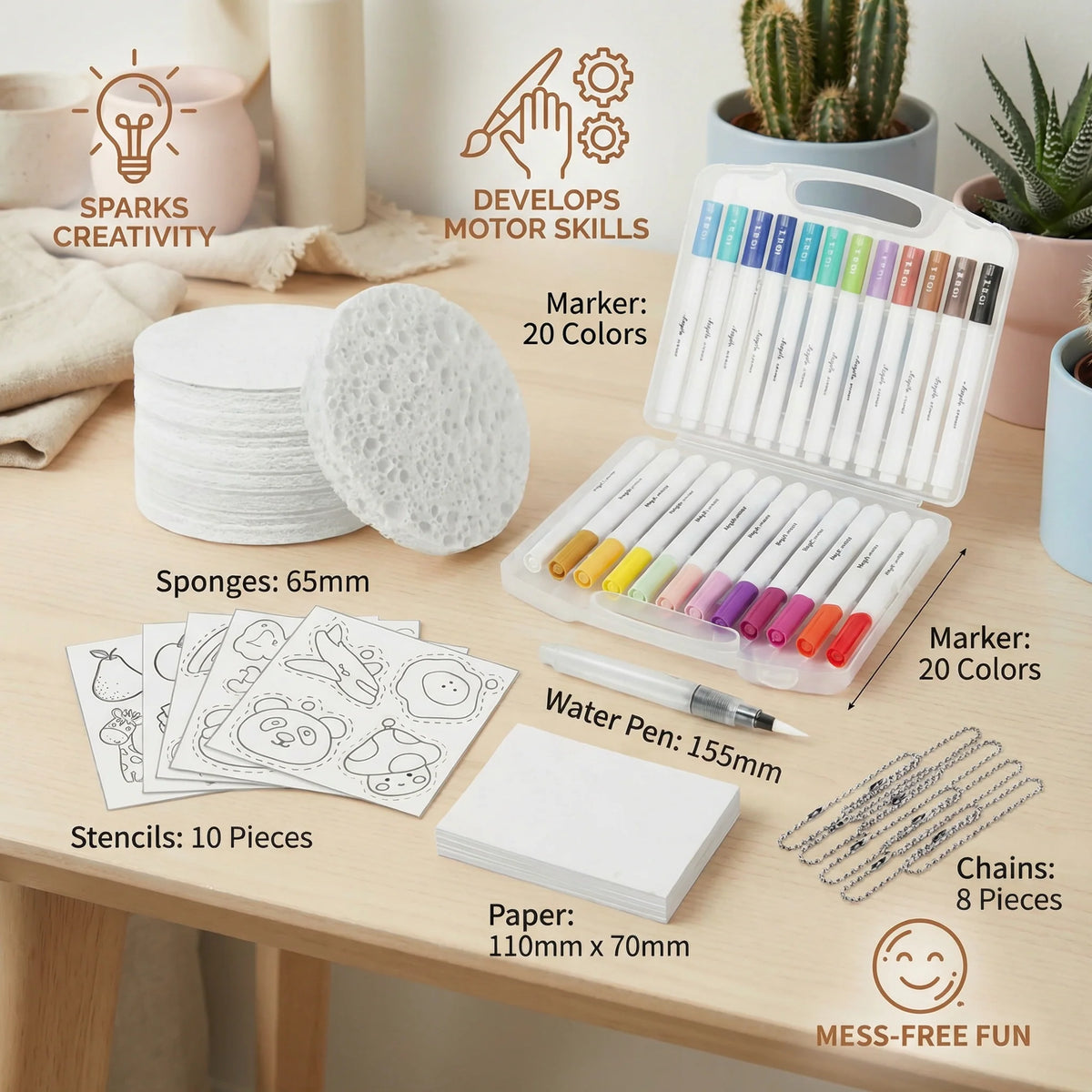 Sponge Stamp Set Bubble Texture Multiple Shapes No Mess