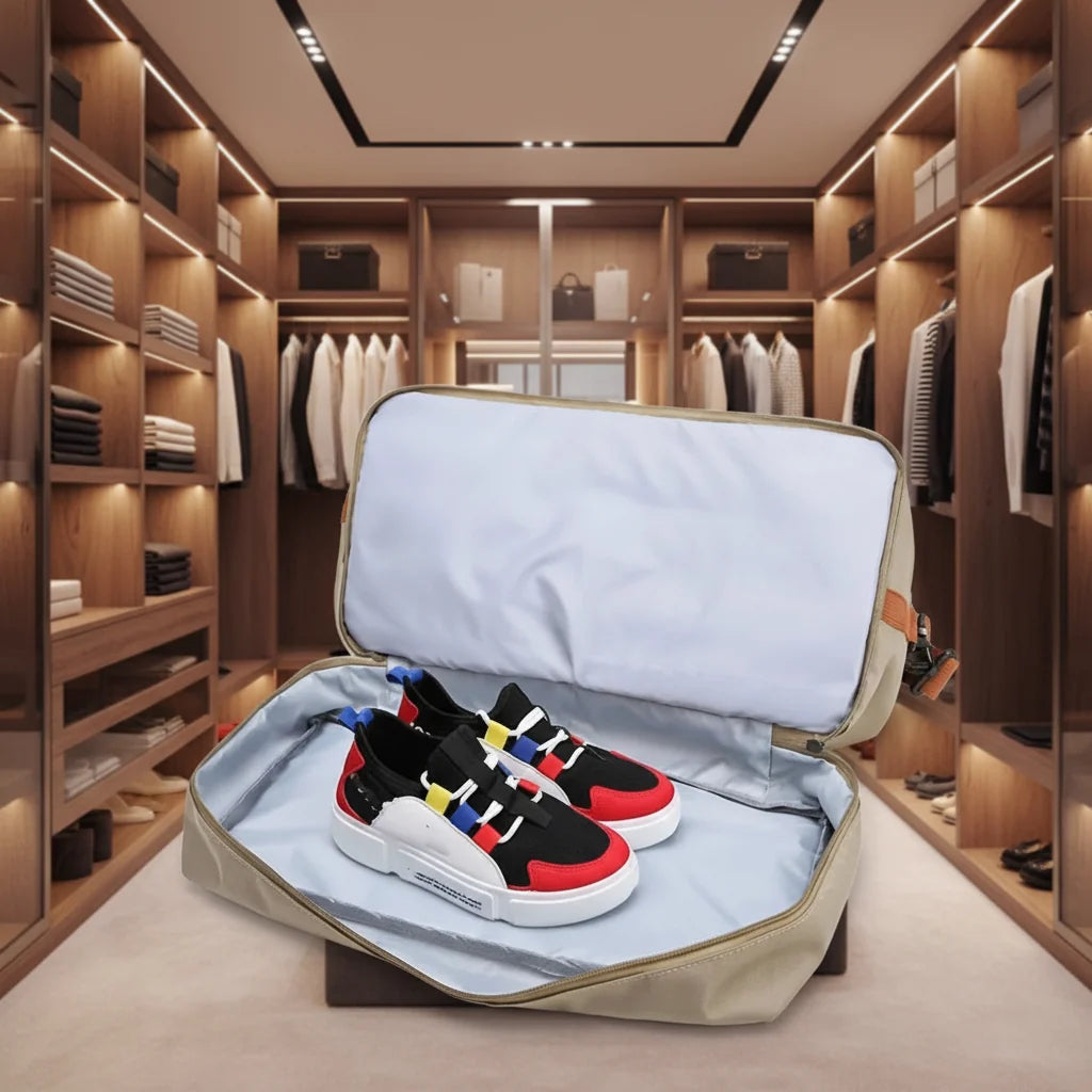Sports Duffle Bag Separate Shoe & Wet-Dry Compartments Trolley Sleeve