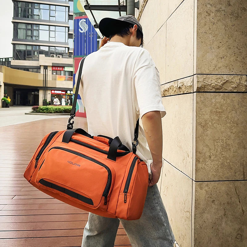 Sports Duffle Bag Spacious Multiple Pockets Adjustable Shoulder Strap