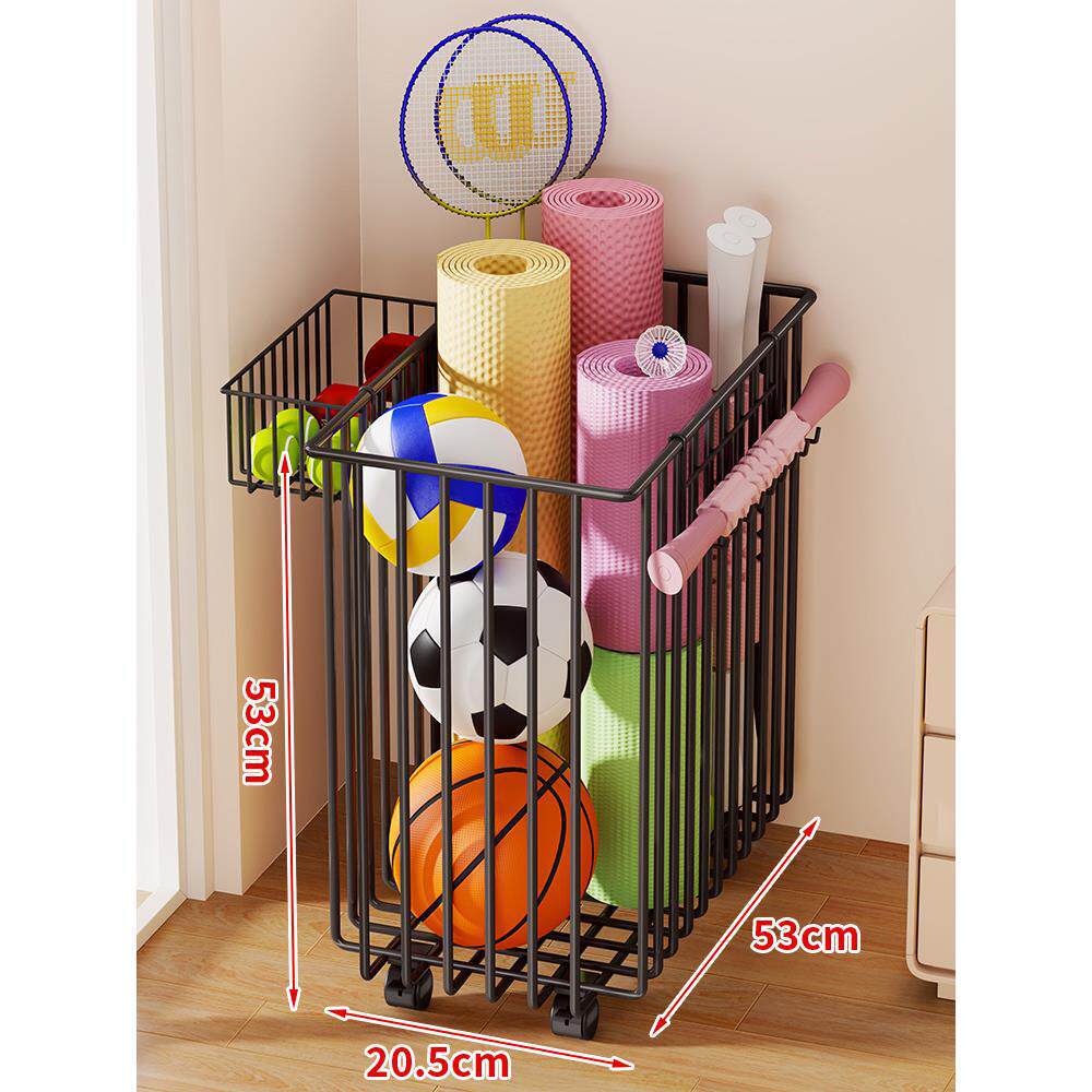 Sports Equipment Storage Cart Slim Wire Rolling Casters