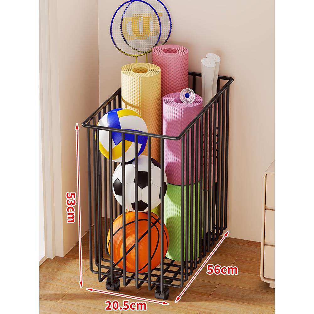 Sports Equipment Storage Cart Slim Wire Rolling Casters