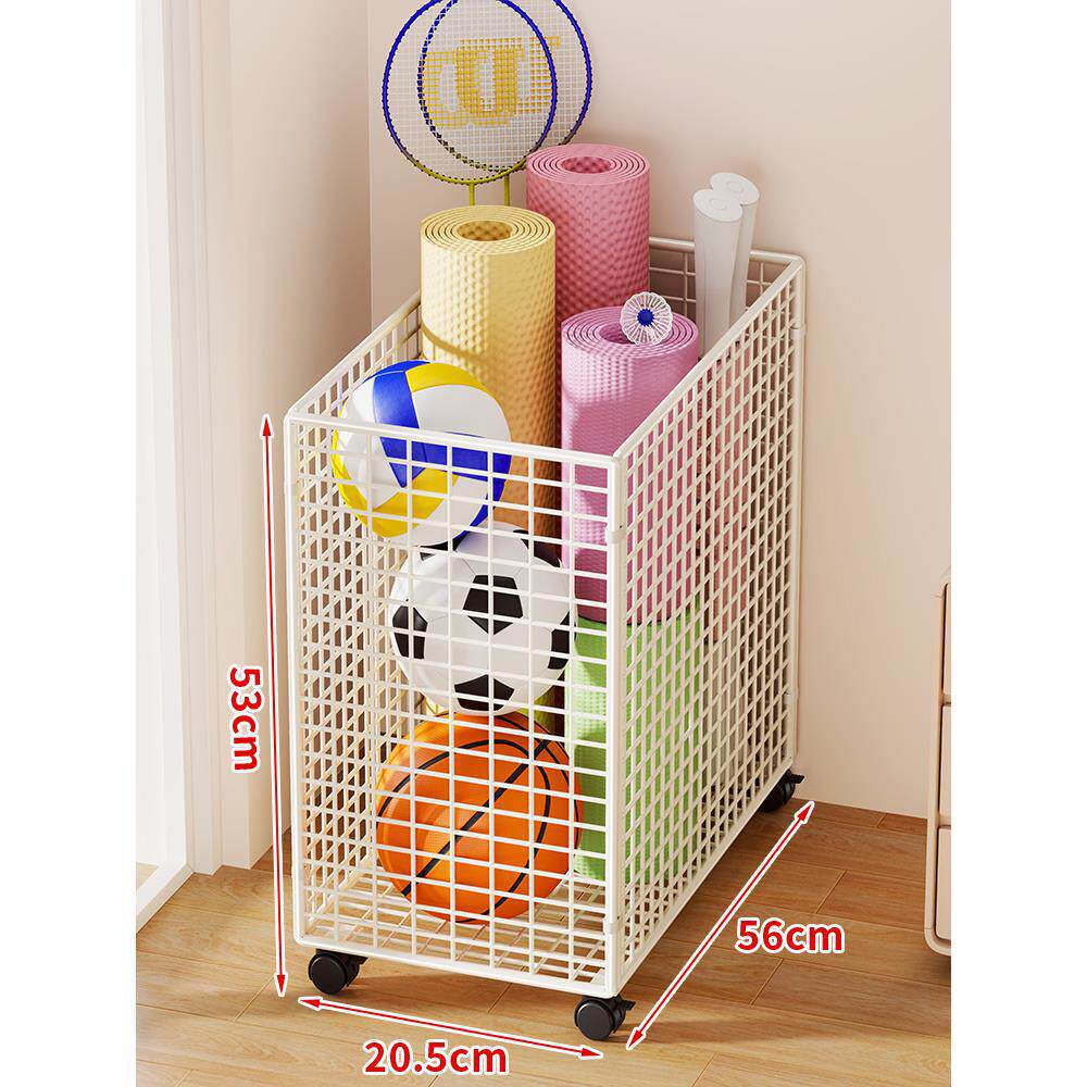 Sports Equipment Storage Cart Slim Wire Rolling Casters
