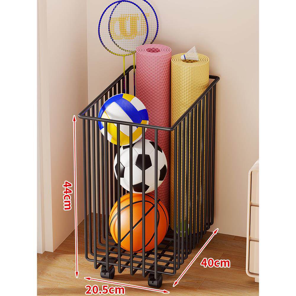 Sports Equipment Storage Cart Slim Wire Rolling Casters