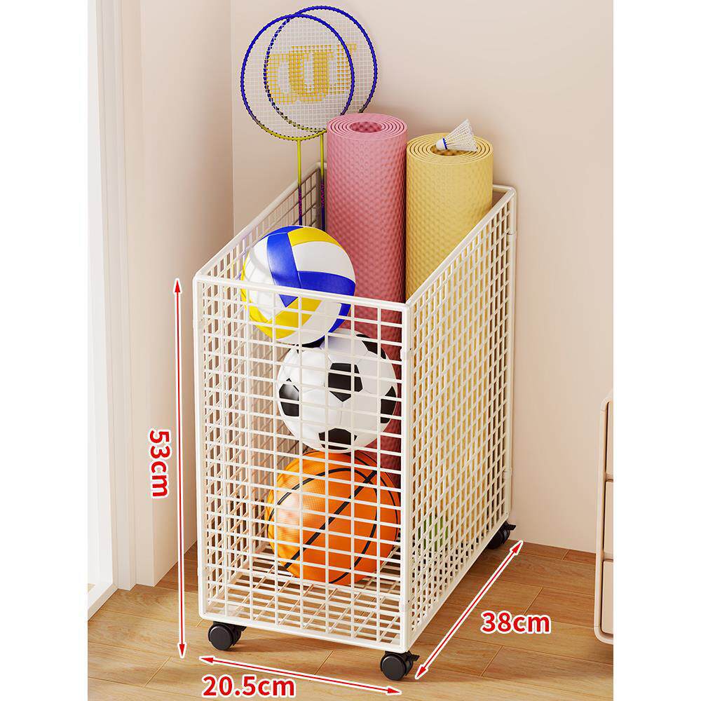 Sports Equipment Storage Cart Slim Wire Rolling Casters