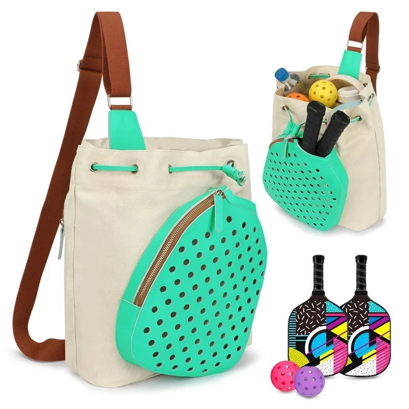 Sports Tote Bag Weather-Resistant Fabric Exterior Pouch & Adjustable Strap