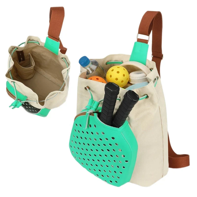 Sports Tote Bag Weather-Resistant Fabric Exterior Pouch & Adjustable Strap