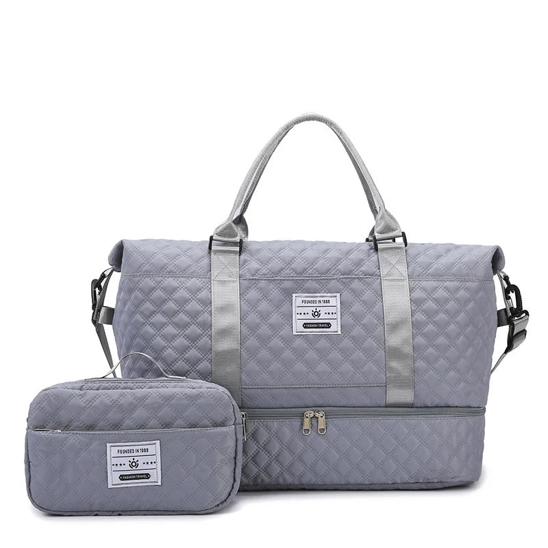 Sports Travel Bag Waterproof Spacious Quilted Detachable Strap